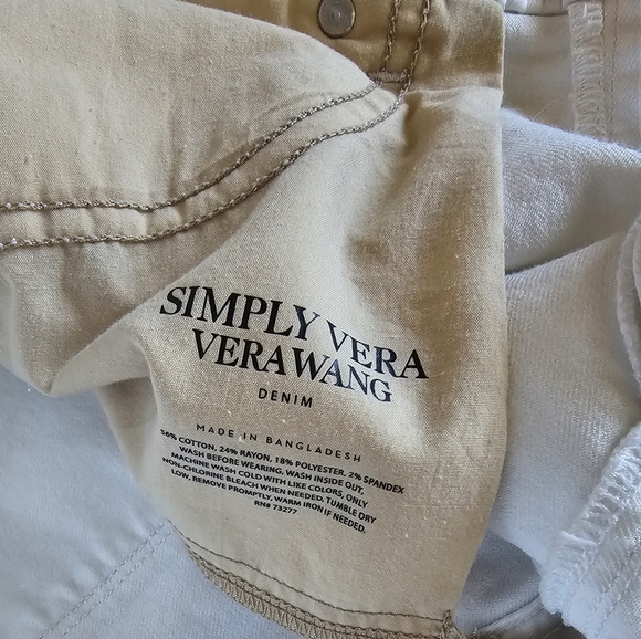 Simply Vera Wang Skinny White Jeans, women's size 8 - Picture 8 of 8